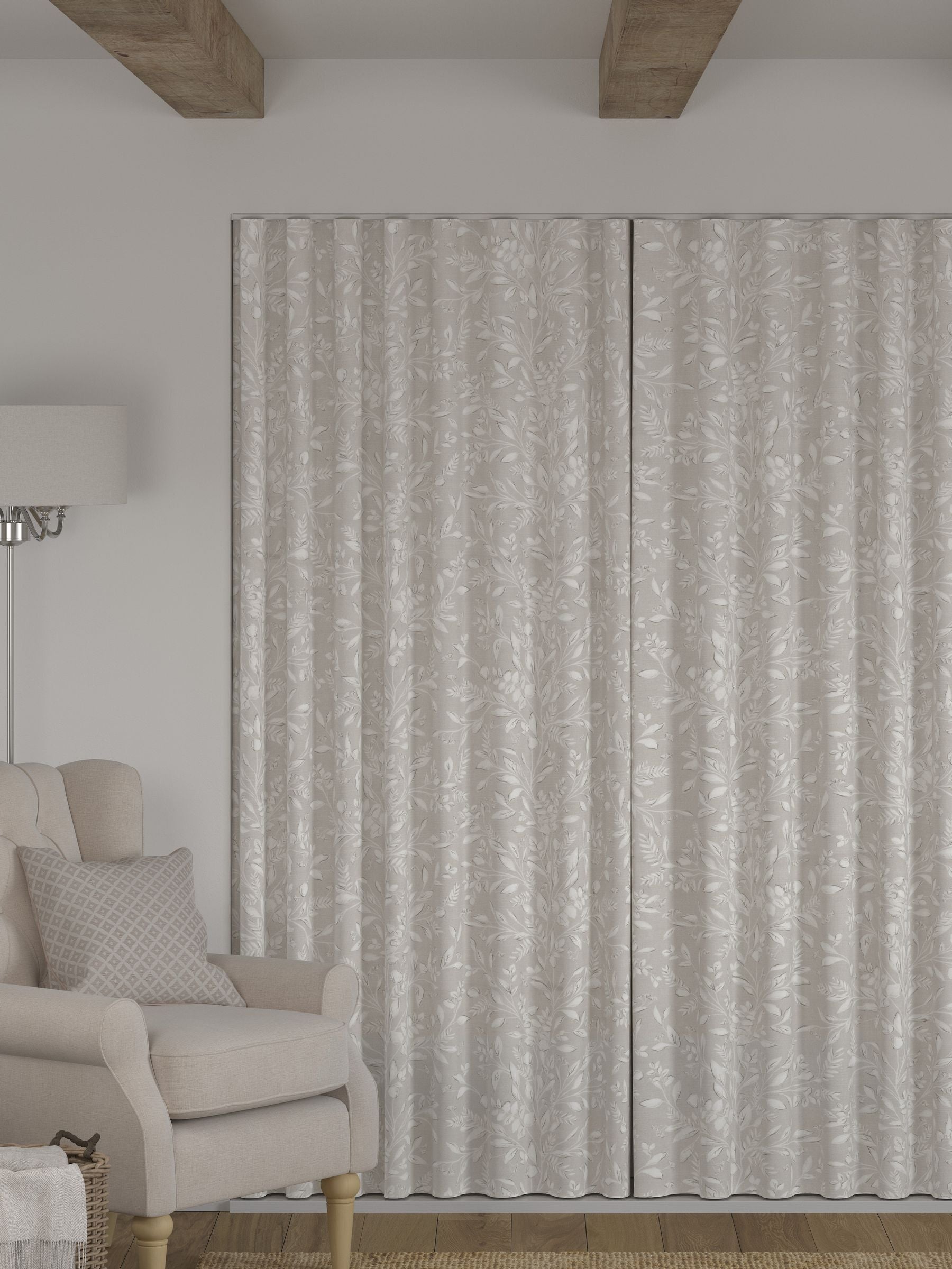 Natural country floral made to measure curtains (British brand)