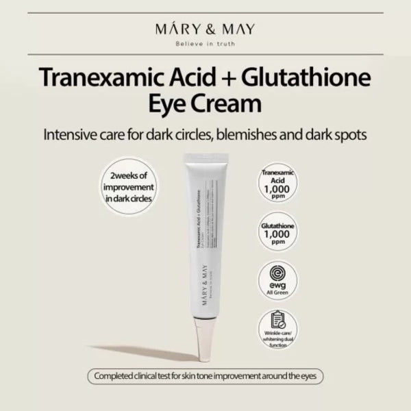 Mary & May tranexamic acid eye cream travel size 12g, UK version