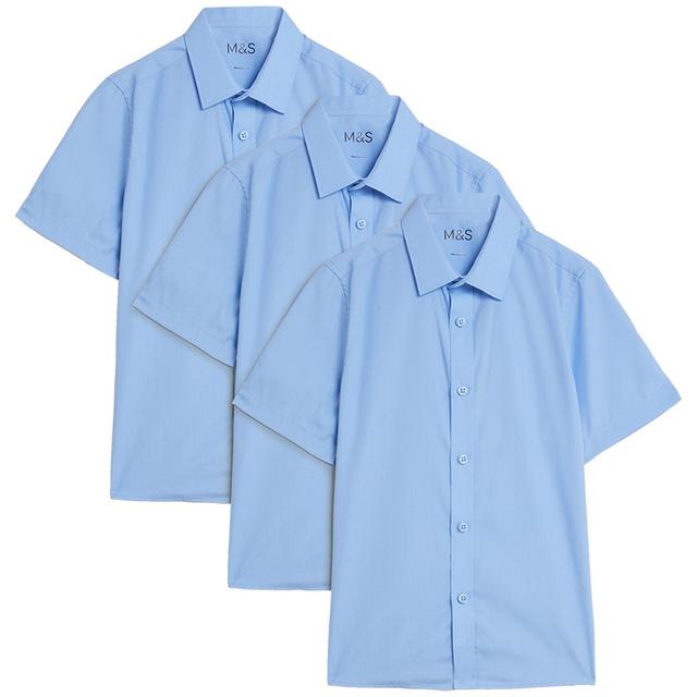 M&S Boys 3 Pack Regular Fit Shirt 3-14 Years