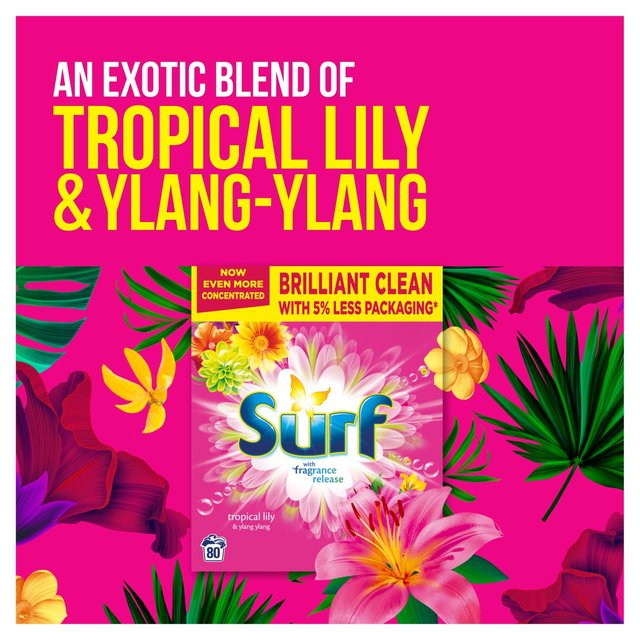 Surf Washing Powder Tropical Lily 80 wash   4kg GOODS M&S   