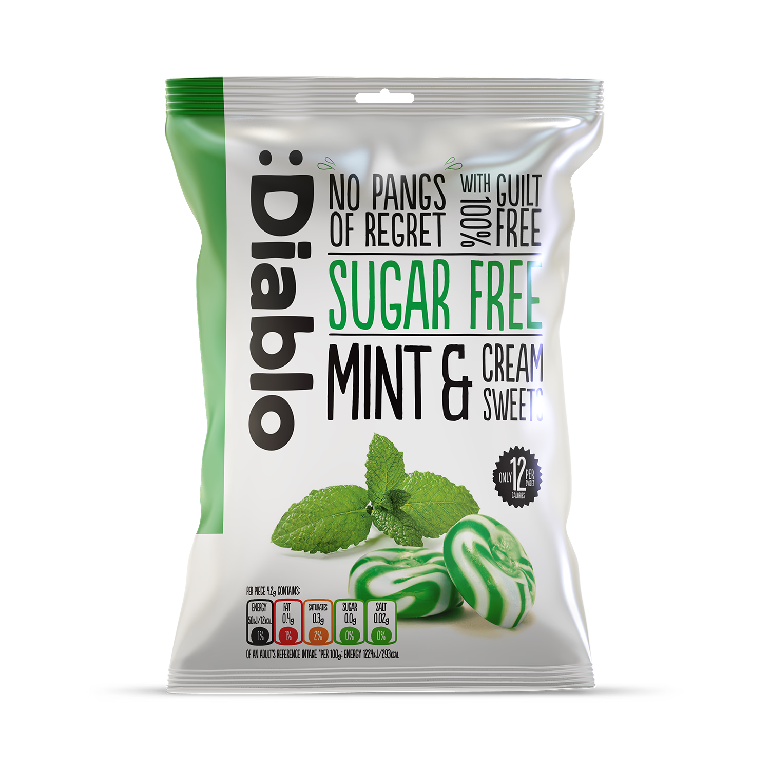Diablo sugar free mint and cream sweets 75g, UK version