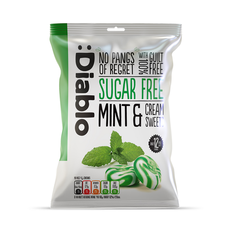 Diablo sugar free mint and cream sweets 75g, UK version