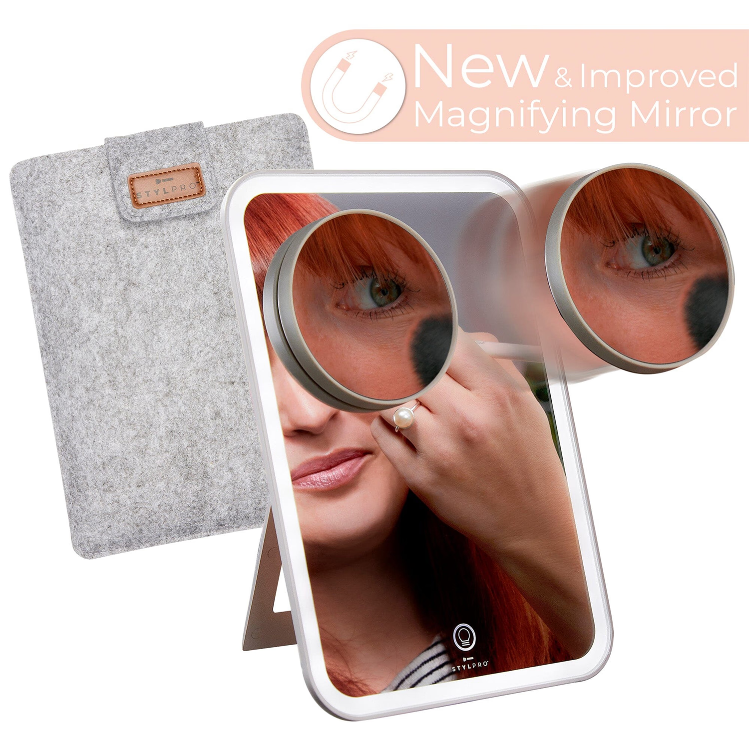 Stylpro Glow and Go travel mirror with LED lights (British brand)