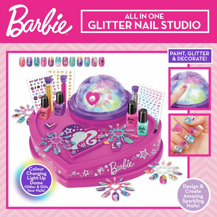 Barbie nail studio glitter shine playset (British brand)