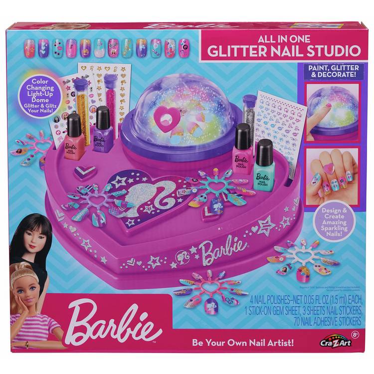 Barbie nail studio glitter shine playset (British brand)