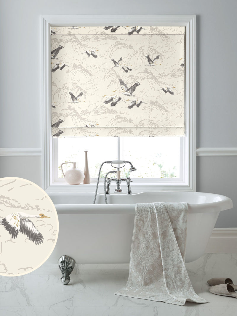 Laura Ashley Silver Animalia Roman blind, imported from the UK