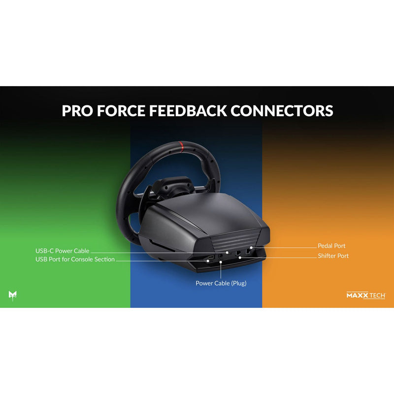 Maxx Tech Pro force feedback racing wheel kit for PC Xbox PS4, imported from the UK