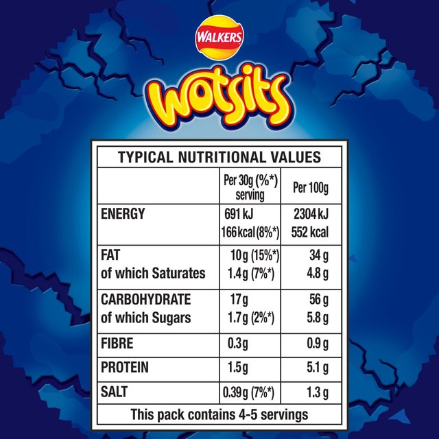 Walkers Wotsits Crunchy Really Cheesy Sharing Bag Snacks   140g GOODS M&S   