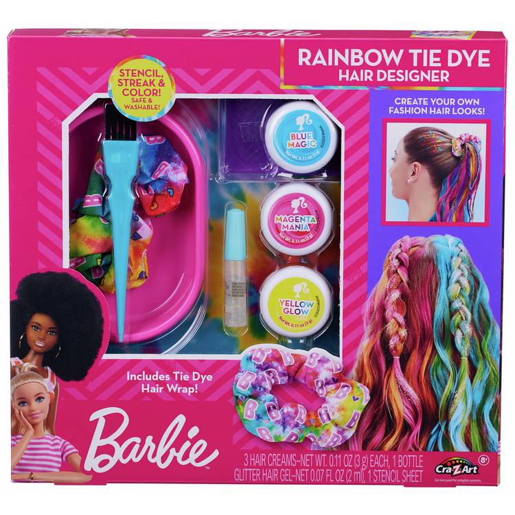 Barbie Rainbow Tie Dye Hair Designer hair styling kit, UK version