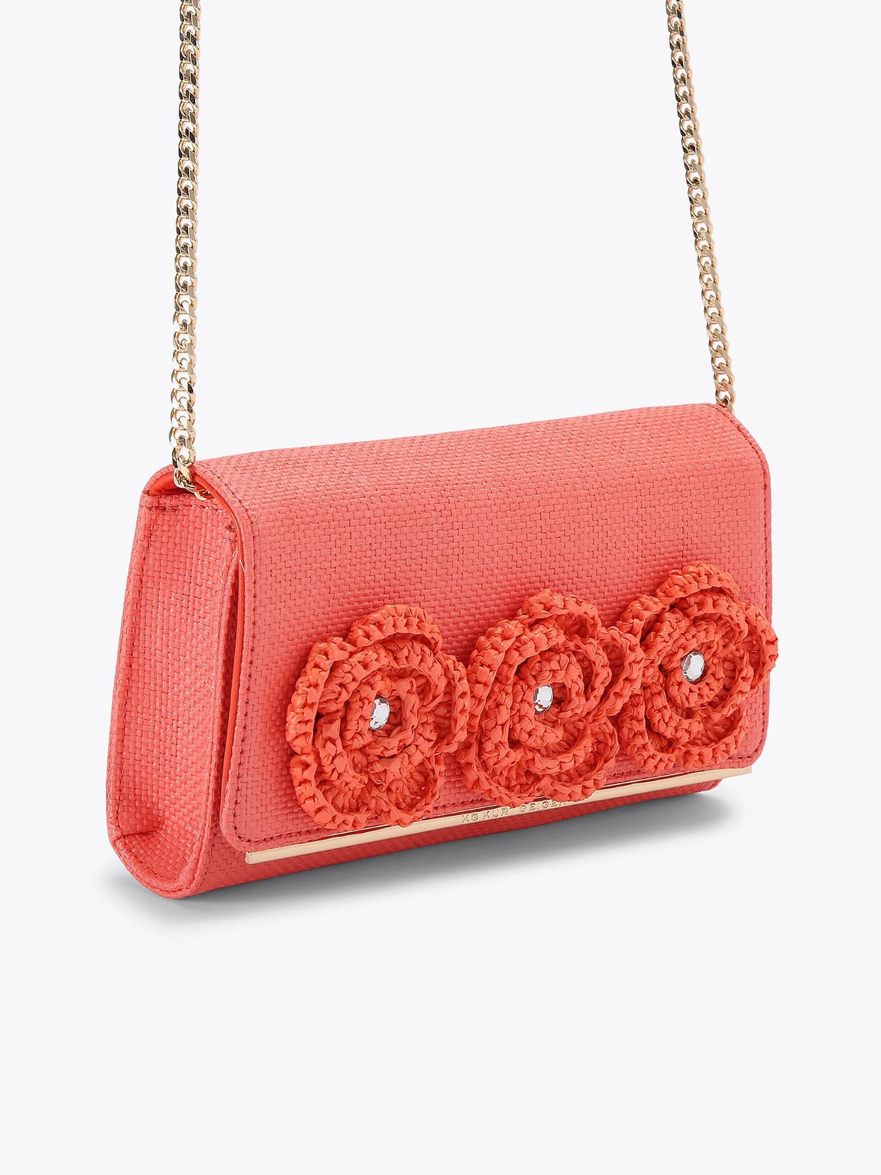 KG Kurt Geiger Sonnet raffia clutch bag (British brand)