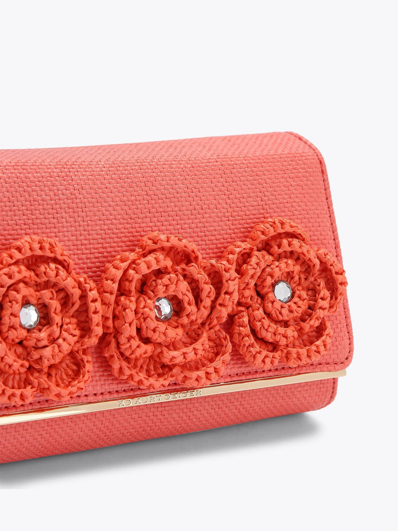 KG Kurt Geiger Sonnet raffia clutch bag (British brand)
