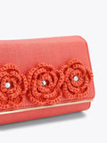KG Kurt Geiger Sonnet raffia clutch bag (British brand)