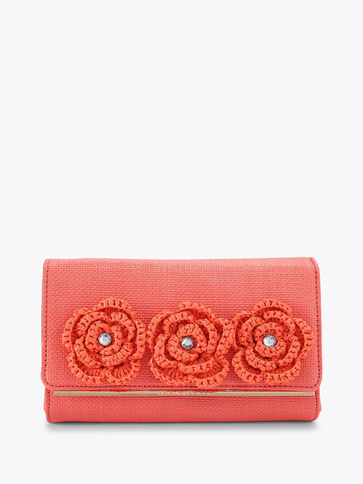 KG Kurt Geiger Sonnet raffia clutch bag (British brand)