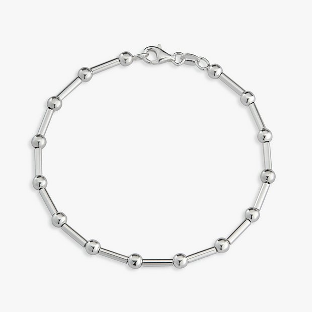 Revere sterling silver bead station bracelet 19cm (British brand)