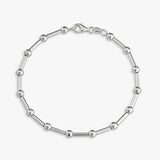 Revere sterling silver bead station bracelet 19cm (British brand)