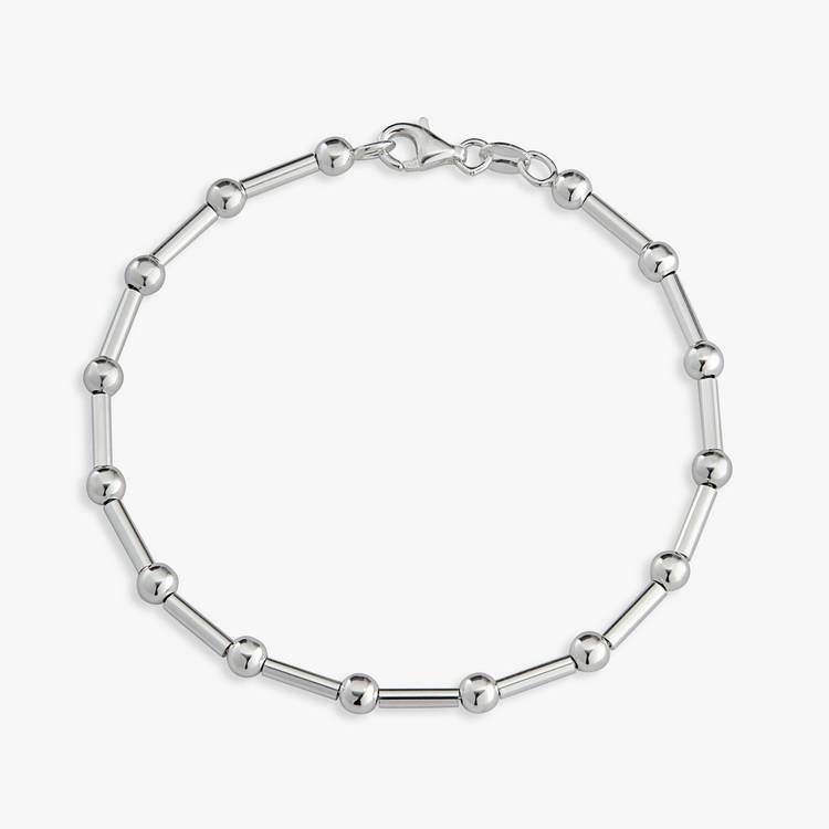 Revere sterling silver bead station bracelet 19cm (British brand)