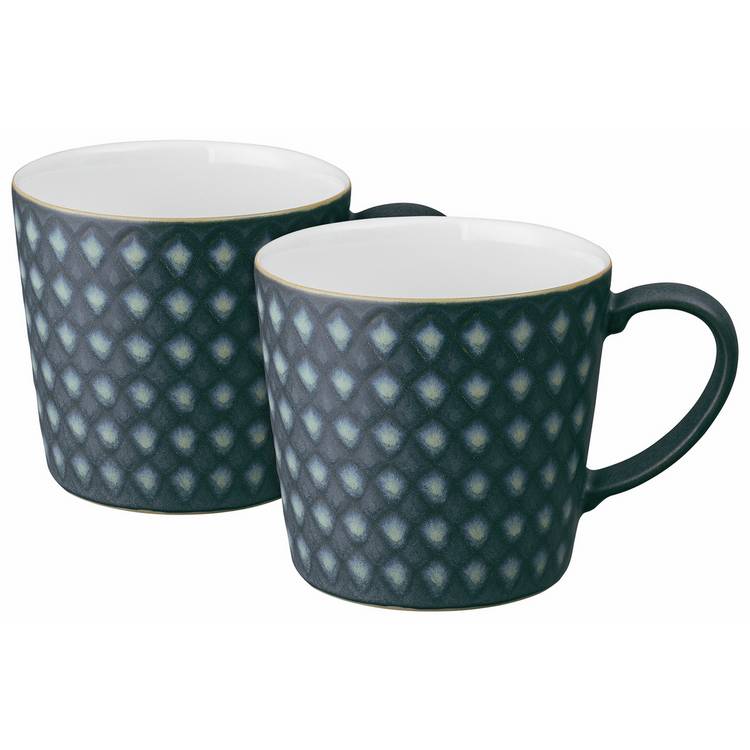 Denby stoneware mugs charcoal set of 2, imported from the UK