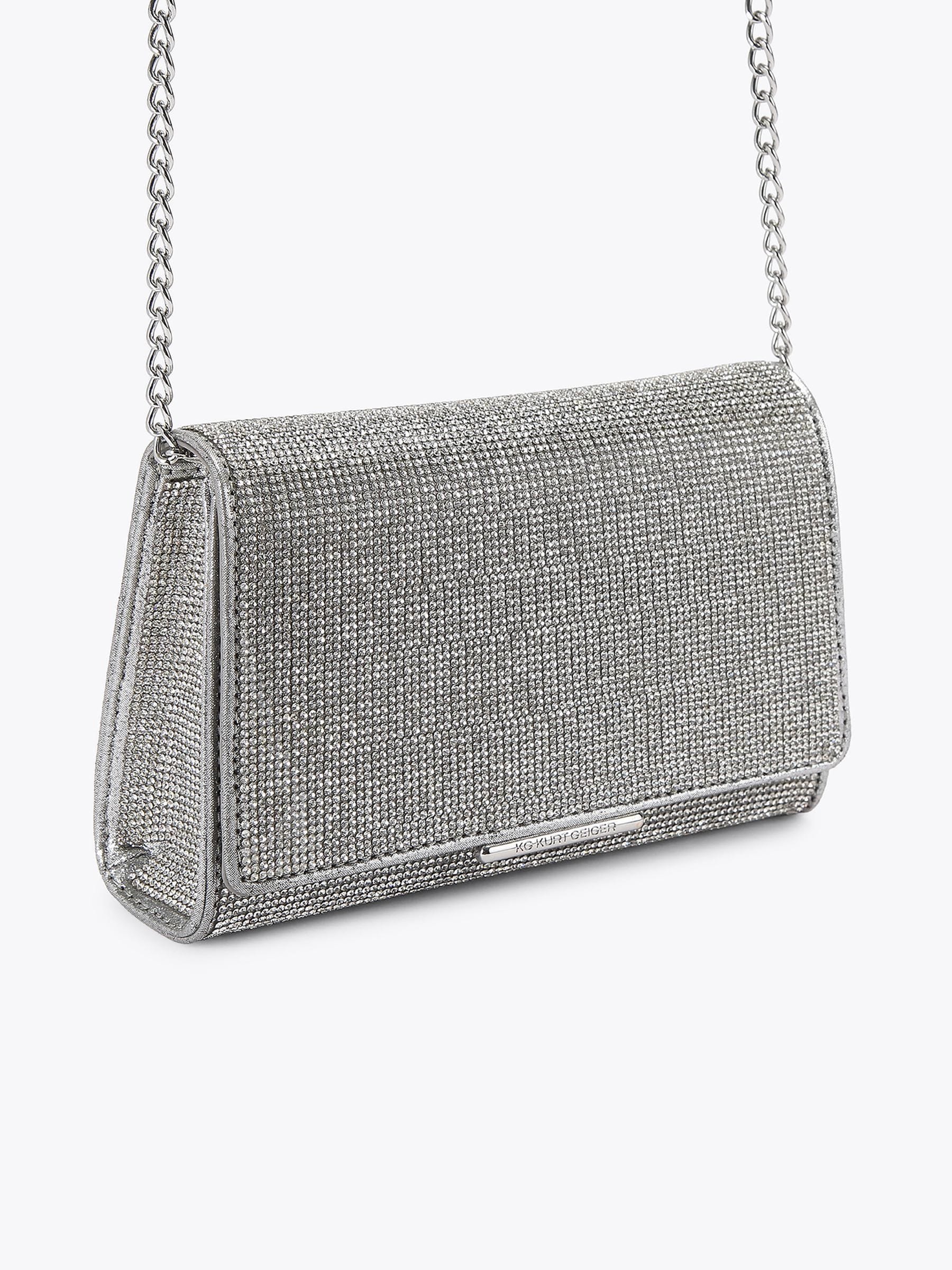 KG Kurt Geiger Silver Abra Gem Bag handbag (British brand)