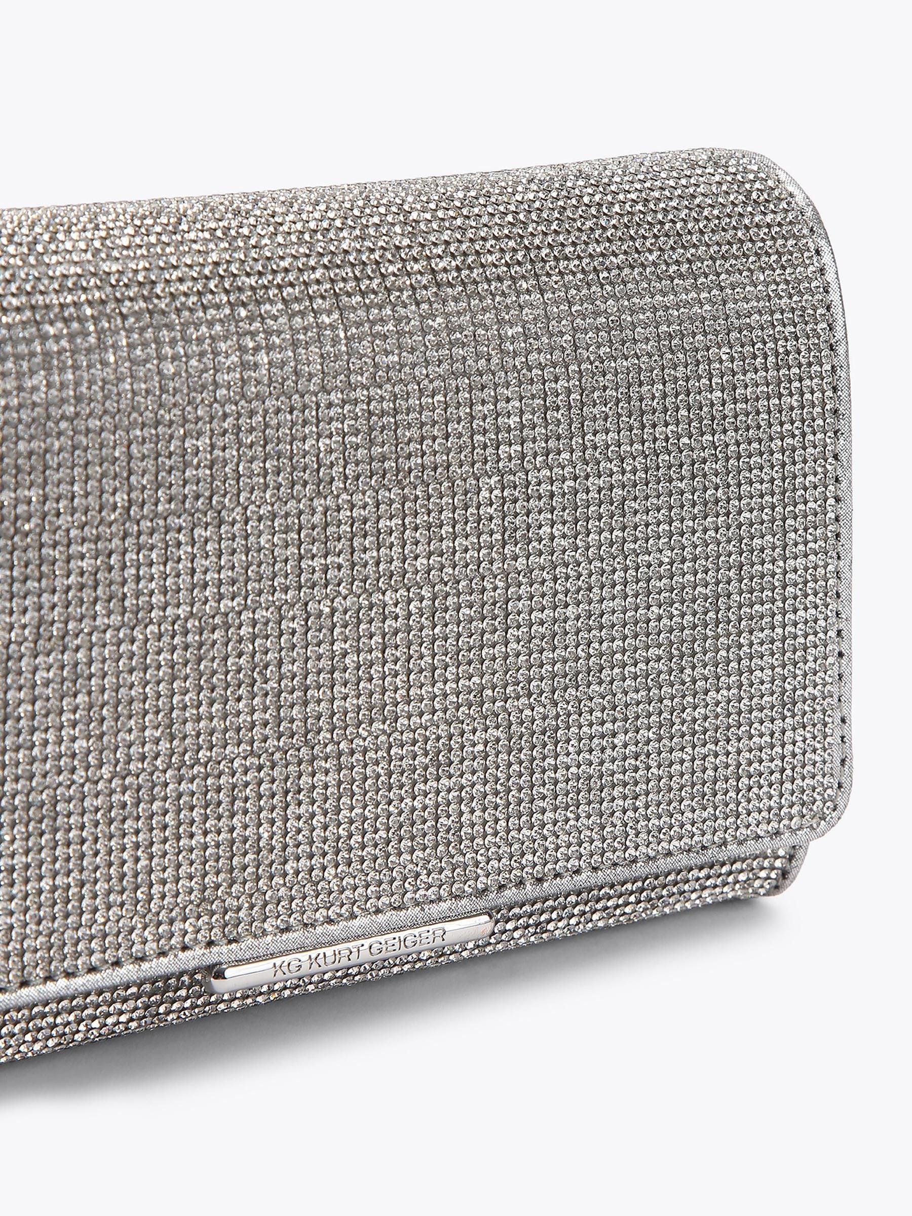 KG Kurt Geiger Silver Abra Gem Bag handbag (British brand)