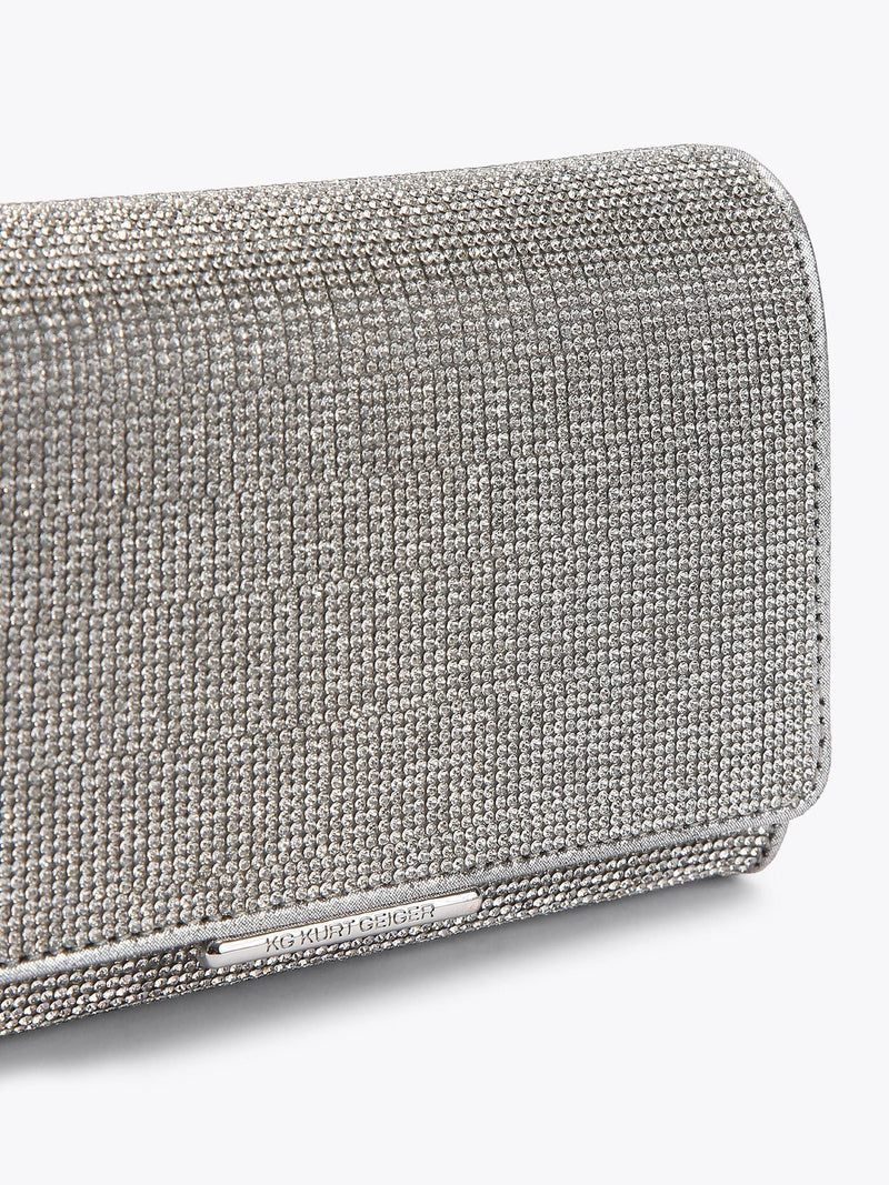 KG Kurt Geiger Silver Abra Gem Bag handbag (British brand)
