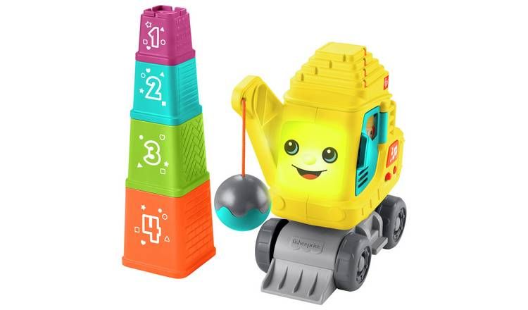 Fisher-Price Count & Stack Push-Along Crane Stacking Toy GOODS Argos