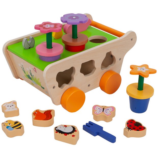 Chad Valley wooden gardening shape sorter toy set, UK version