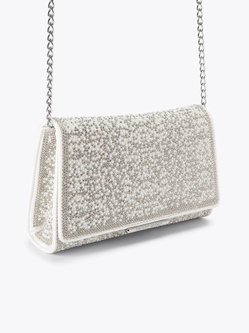 KG Kurt Geiger White Abra Gem Bag small crossbody bag (British brand)