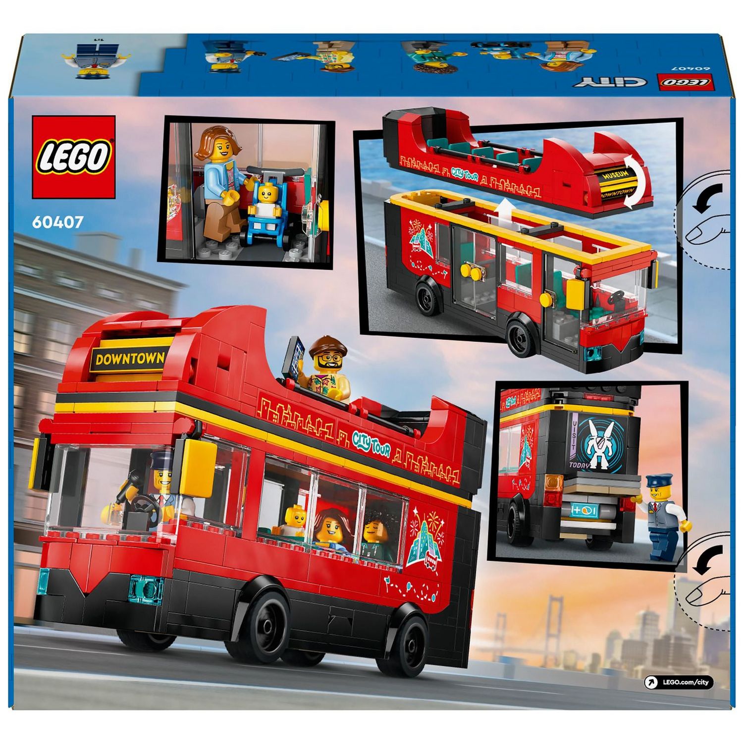 LEGO City double-decker sightseeing bus toy, 60407 (British brand)