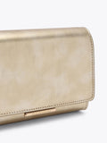 Kurt Geiger gold Salome clutch bag with metallic finish - British product
