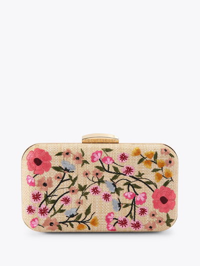 Next Kurt Geiger Cream Floral Aria Clutch Bag- Buy online at McGrocer