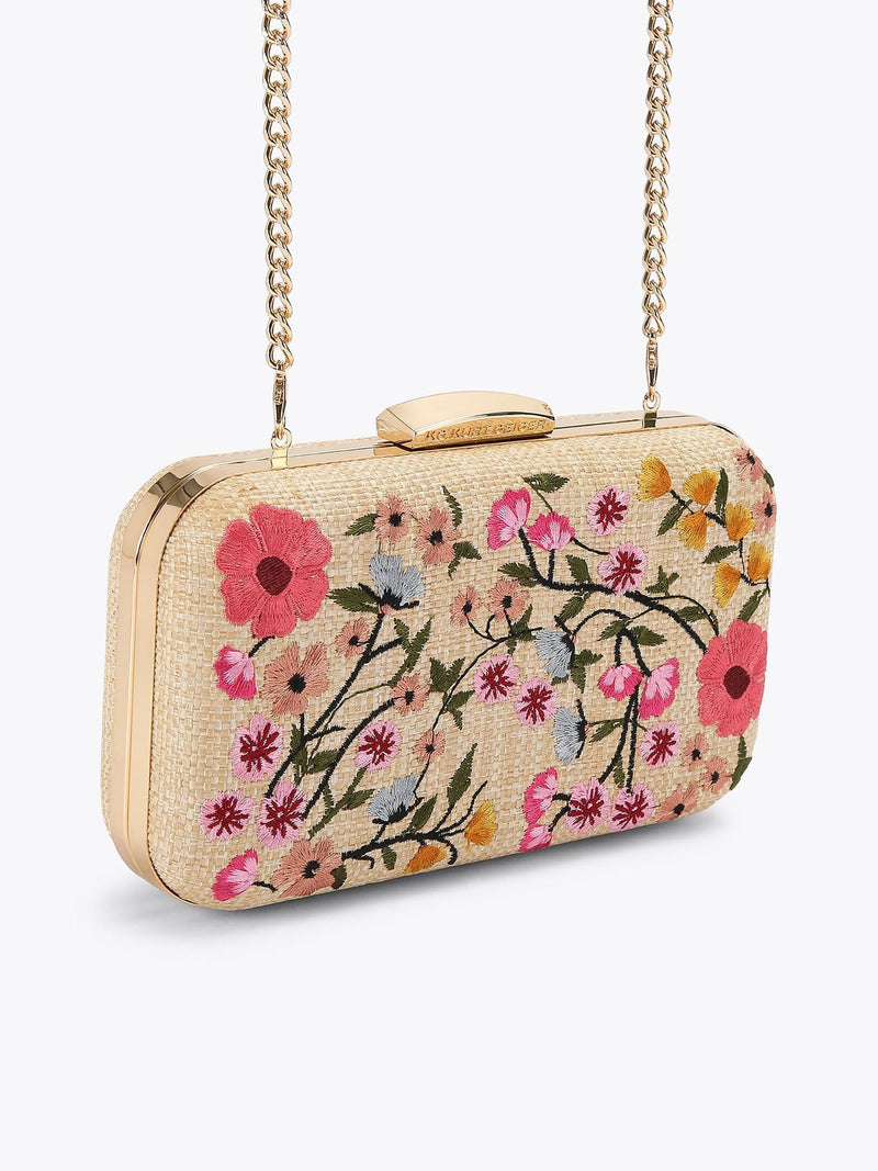 KG Kurt Geiger cream floral Aria clutch bag, UK version