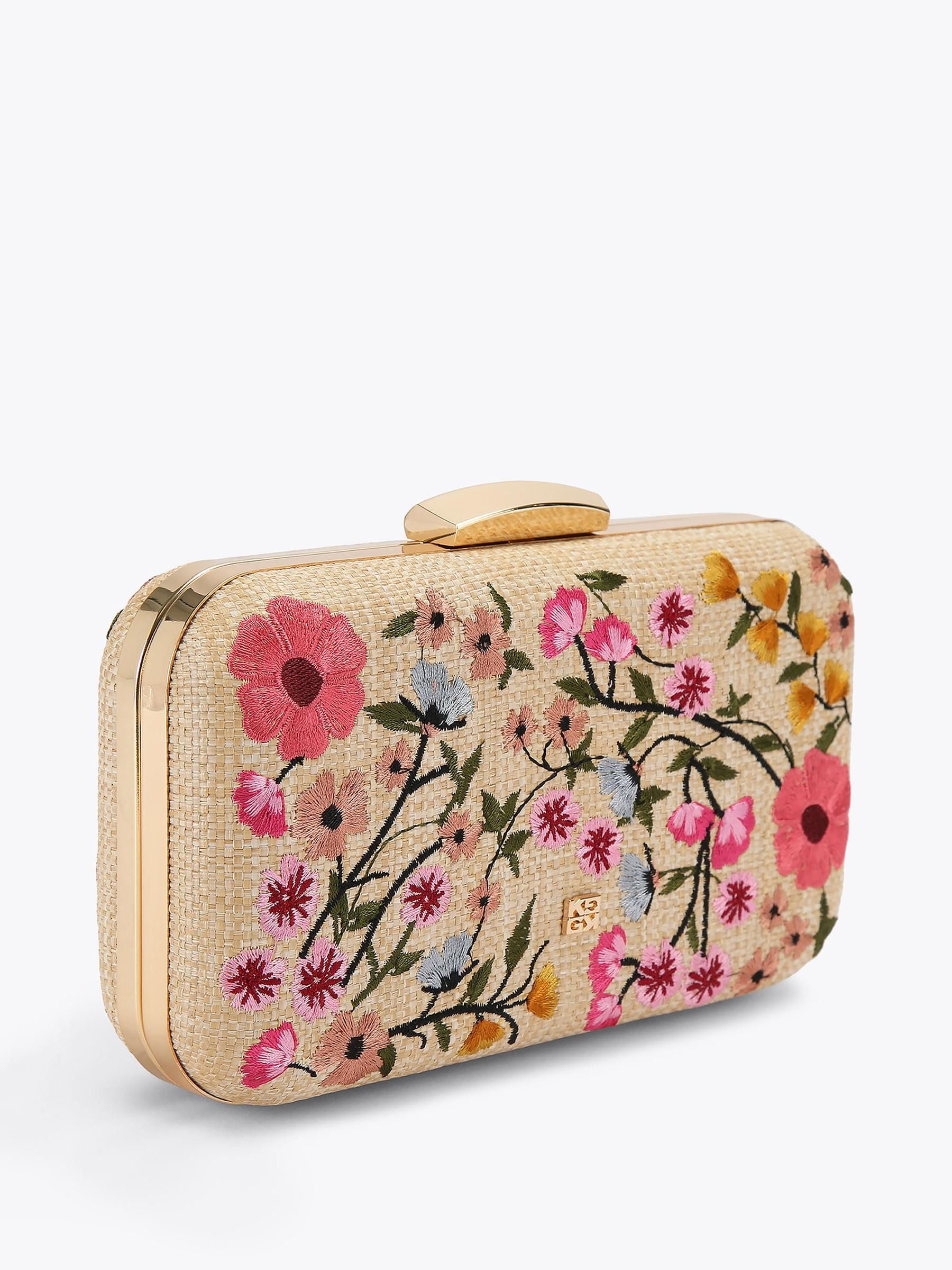 KG Kurt Geiger cream floral Aria clutch bag, UK version