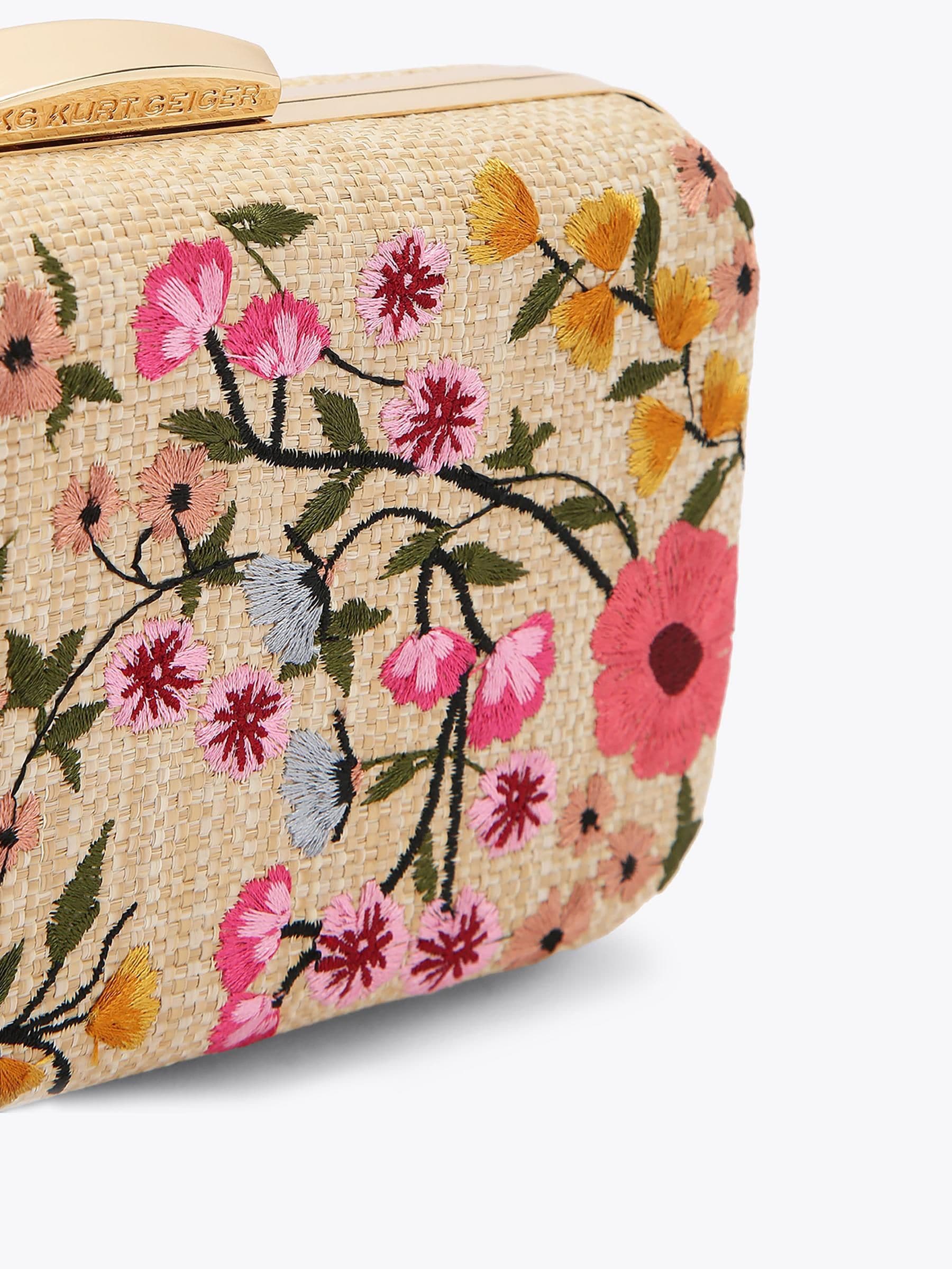 KG Kurt Geiger cream floral Aria clutch bag, UK version