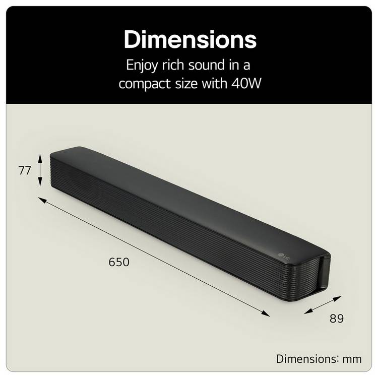 LG SQM1 2Ch Bluetooth soundbar 65cm (British brand)