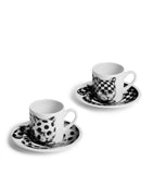 Fornasetti High Fidelity coffee cups and saucers set, UK version