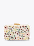 Kurt Geiger Cream Floral Aria Clutch Bag