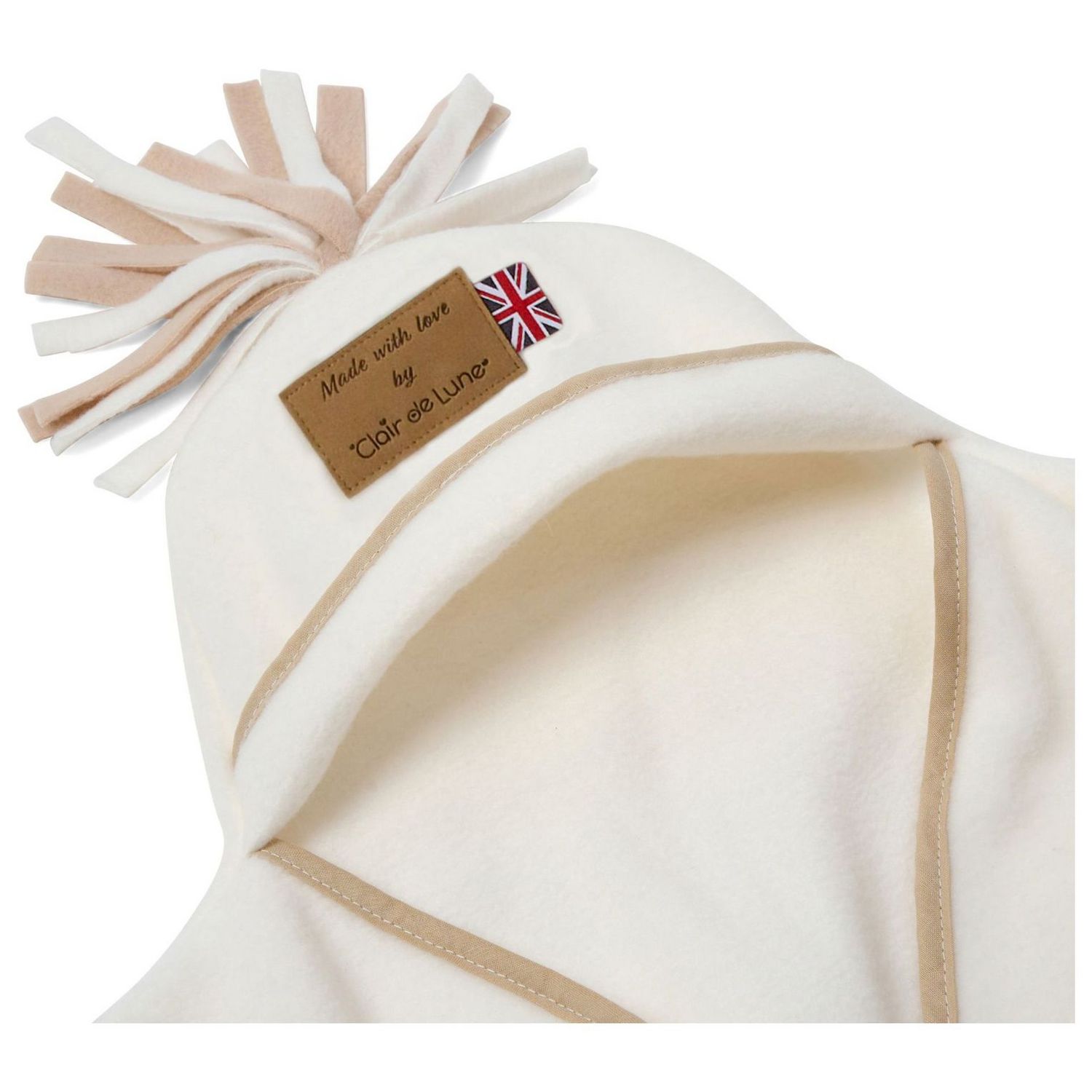 Clair De Lune fleece wrap blanket cream - British product