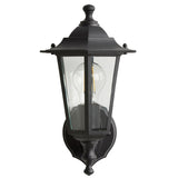 Black outdoor wall lantern aluminium glass H34cm, imported from the UK