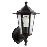Black outdoor wall lantern aluminium glass H34cm, imported from the UK