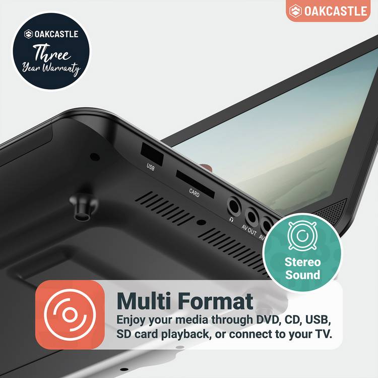 Oakcastle DVD120 portable DVD player 10.5 inch, imported from the UK
