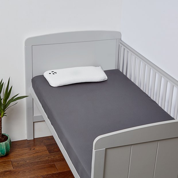 Panda bamboo fitted sheet grey cot - British product