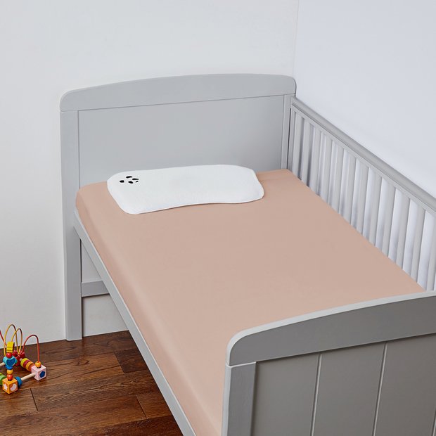 Panda Kids bamboo fitted sheet pink cot, UK version