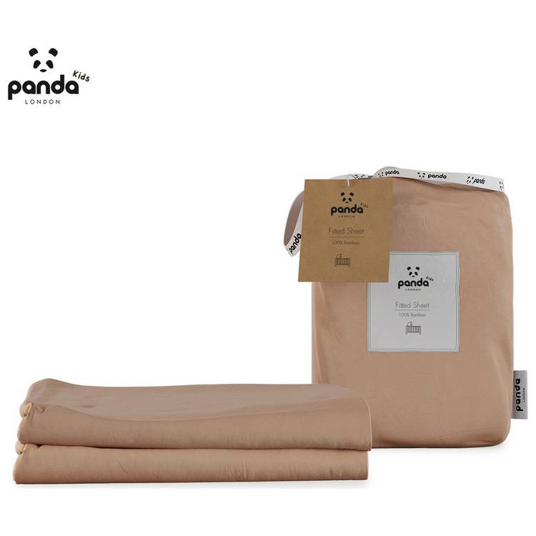 Panda Kids bamboo fitted sheet pink cot, UK version