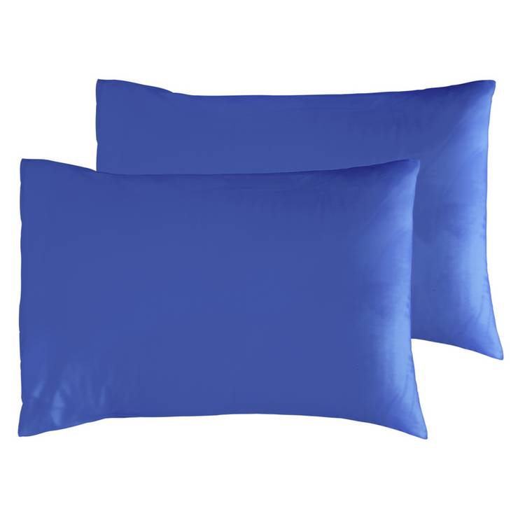 Habitat cobalt blue standard pillowcase pair 180 thread count - British product