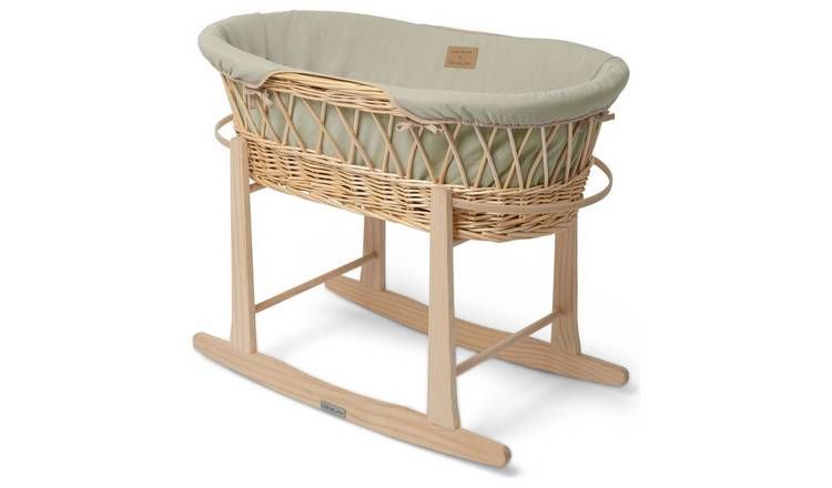 Clair de Lune Organic Wicker Moses - Sage GOODS Argos