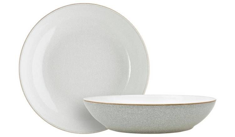 Denby Elements 4 Piece Stoneware Pasta Bowls - Light Grey GOODS Argos