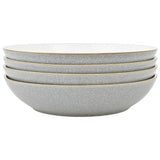 Denby stoneware pasta bowls light grey 22cm, imported from the UK
