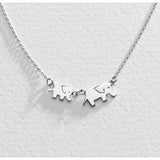 Moon & Back sterling silver elephant pendant necklace set, UK version
