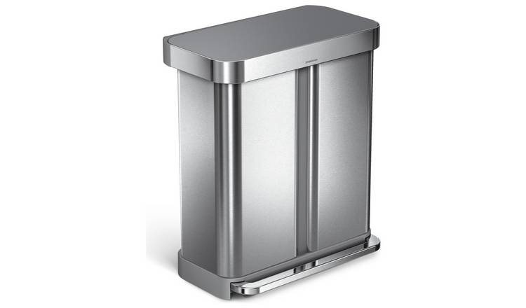 simplehuman 58 Litre Dual Compartment Recycling Bin - Grey GOODS Argos