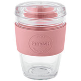 Smash Pink Glass Coffee Cup 340ml (British brand)